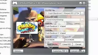 PSX2PSP  -   Converter iso, bin, img psx to eboot.pbp for PSP