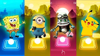 Spongebob vs Minion vs Crazy frog vs Pikachu Tiles Hop EDM rush. (minion was awesome)