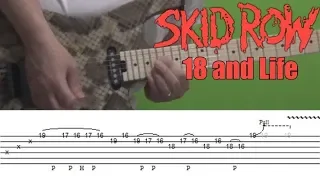 Skid Row - 18 and Life (Guitar Solo) Lesson with Tabs!