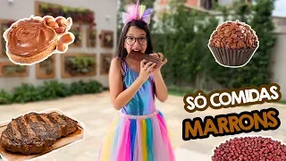 24 HORAS SÓ COMENDO COMIDA MARROM | Luluca