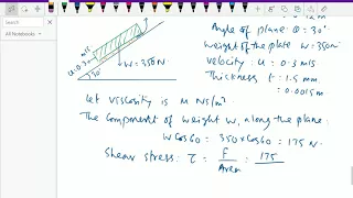 Fluid mechanics : - ( Viscosity ; A flat plate pulled along inclined surface problem ) - 11.