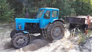 Мтз-52 буксує з прицепом