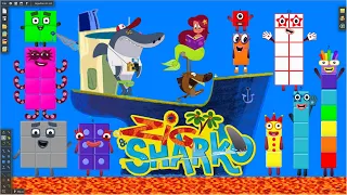 Numberblocks play with Zig and Sharko 2 - The floor is Lava! Survival challenge by Algodoo