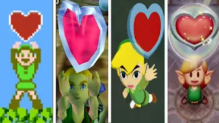 Evolution Of Link Obtaining A Heart Container In Legend Of Zelda Games