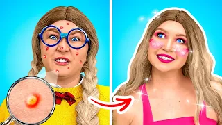 From UGLY NERD to POPULAR BARBIE!! Extreme MAKEOVER for NERD! Beauty Struggles by La La Life Emoji