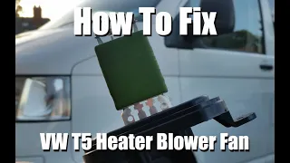 Easy DIY Fix VW T5 Heater Fan Not Blowing on 1 2 3 except on 4 Max, VW Transporter. Replace Resistor