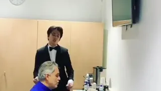 Dimash with Andrea Bocelli concert backstage story