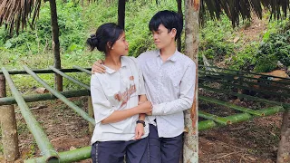 Full Video: New life of a Young Couple In Love, Build a Bamboo Shelter Together, Off Grid Living