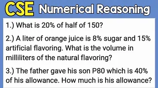 Numerical Reasoning for Civil Service Exam: PERCENTAGE