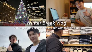 HS Winter Break Vlog🎄🛒: gift shopping with friends, uni applications, and food!