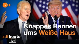 Biden vs. Trump – Knappes Rennen ums Weiße Haus │ ZDFheute live