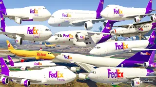 GTA V: Every FedEx Airplanes Los Santos Airport Best Extreme Longer Crash and Fail Compilation