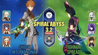 Childe International & Tighnari Spread - Spiral Abyss 3.2 - Floor 12 (9★)