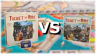 Ticket To Ride Europe: Standard Edition vs 15th Anniversary Edition Comparision