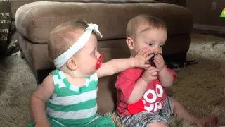 Pacifier theft, it's a twin thing