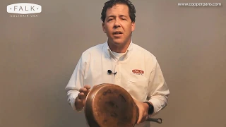 Cleaning an abused copper pan - Falk Culinair