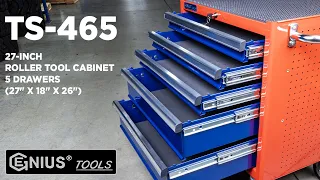 27-Inch Roller Tool Cabinet with 5 Drawers (27" x 18" x 26") - TS-465 | GeniusToolsUSA.com