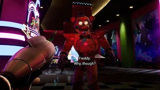 What happens if you attack Freddy with all weapons - Five Nights at Freddy's: Security Breach