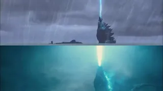 Godzilla Rebirth Scene: test/final footage side by side