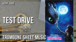 SUPER EASY Trombone Sheet Music: How to play Test Drive (How to Train Your Dragon)  by John Powell