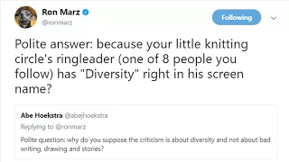 SJW Comics Pros Like Ron Marz Actively Refuse To Listen To The Customers