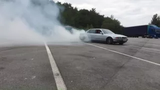 Burnout Drift BMW 740IL V8 RS3 Drive By Mini Supercharged Pull Off