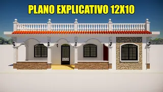 ✅Estas son las medidas de esta casa de 12 x 10 metros | Como construir una casa estilo guatemalteco