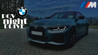 BMW i4 M50 | Electric M-Power - 544 PS | POV Night Drive | Testdrive - Autobahn