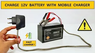 How to charge 12 volt battery using Android mobile charger | 12 volt battery charger