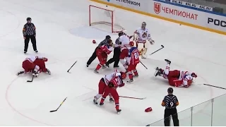 Major brawl at CSKA - Jokerit game
