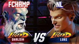 SF6 ▰ FCHAMP (Dhalsim) vs NL (Luke) ▰ High Level Gameplay