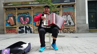 Romanian street musician In Madrid