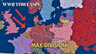 A Continent in Conflict Max divisions 200+ | WWII Hoi4 Timelaspe | Boring!