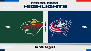 NHL Highlights | Wild vs. Blue Jackets - February 23, 2023