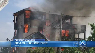 Beach house in Waves goes up in flames