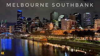 Melbourne Night Walk 2023 | Flinders St Station to Southbank | Nightlife | Australia Walking Tour 4K