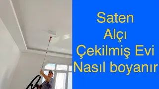 Saten alçı çekilmiş evi nasıl boyarız #boyabadana #satenalçı