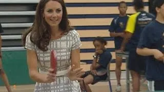 Kate Middleton shows off sporting skills during game of table tennis