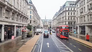 London Bus Ride in Light Snow 🚍❄ 2021 | Big Ben, Trafalgar Square, Regent Street