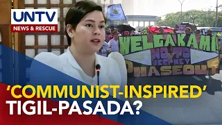 VP Sara Duterte, tinawag na ‘communist-inspired’ at walang katuturan ang transport strike