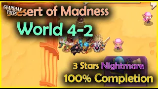 World 4-2 Desert of Madness (Nightmare) 3 Stars - Guardian Tales