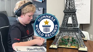 Kid builds the LEGO Eiffel Tower in RECORD-BREAKING time! | Guinness World Records