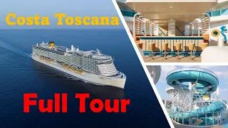 Costa Toscana Cruise Ship full tour of all levels, facilities, restaurants, attractions & Decks