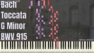 JS Bach - Toccata in G Minor BWV 915 | Synthesia Piano Tutorial | Library of Music