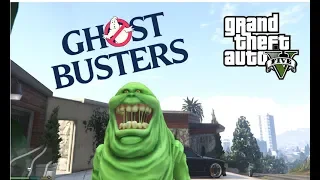 GHOSTBUSTERS W/SLIMER & ECTO 1!!! GTA 5 MODS (GTA 5 REAL LIFE MODS)