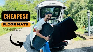 I Review The CHEAPEST Floor Mats For The Tesla Model Y - And They're Actually Not That Bad! #tesla