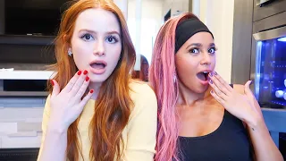 on set truth or dare w Vanessa Morgan | Madelaine Petsch