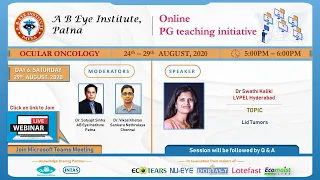 Ocular Oncology, Day 6, online PG teaching initiative