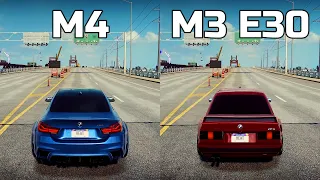 NFS Heat: BMW M4 vs BMW M3 E30 - Drag Race