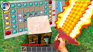 MINECRAFT IN REAL LIFE - CRAFTING FIRE MEGA SWORD | Minecraft Real POV Animation 創世神第一人稱真人版